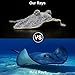 ZHONGXIN MADE Simulation Stingray Fish Plush Toys Stuffed Animal 20 inch Manta Ray Bass Leopard Stingray Deep Sea Toy Cute Skate Fish Toy as Gift for Kids - Image 2
