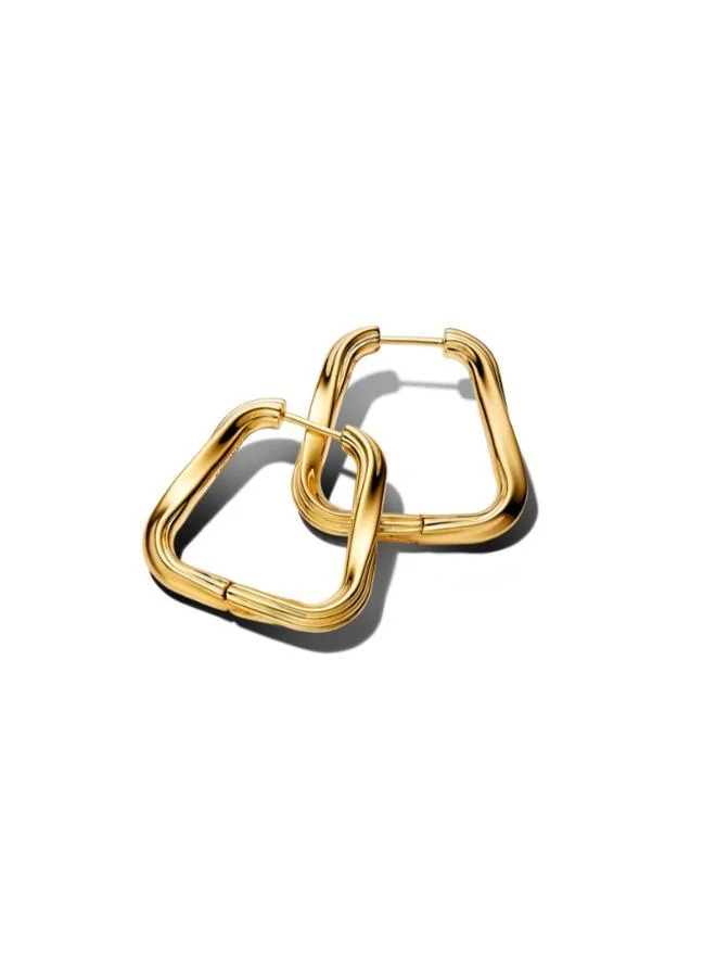 باندورا Twisted Triangle Large Hoop Earrings