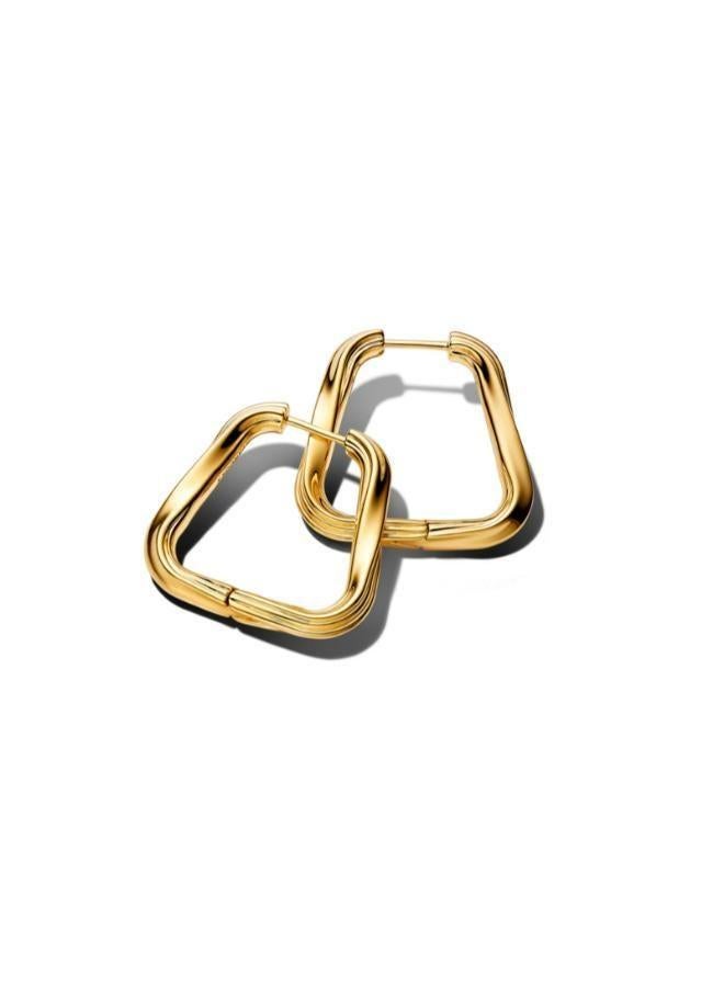 PANDORA Twisted Triangle Large Hoop Earrings - Image 1