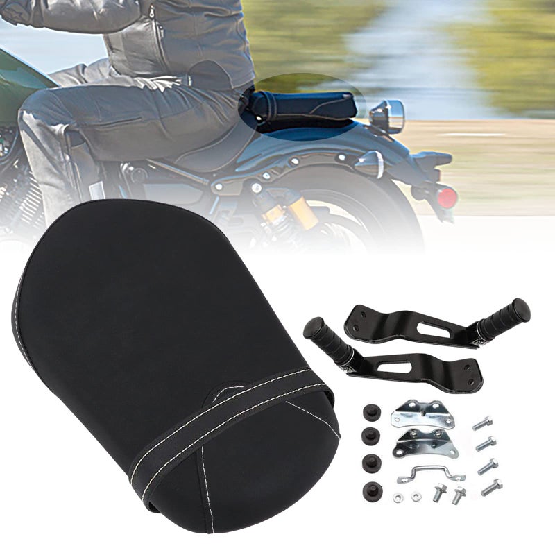 AUFER Motorcycle Rear Pillion Passenger Seat Cushion Pad with Foot Peg Mounts Compatible With For Yamaha Bolt XV950 XVS950 RSpec 20142023 1TPF47E0T000