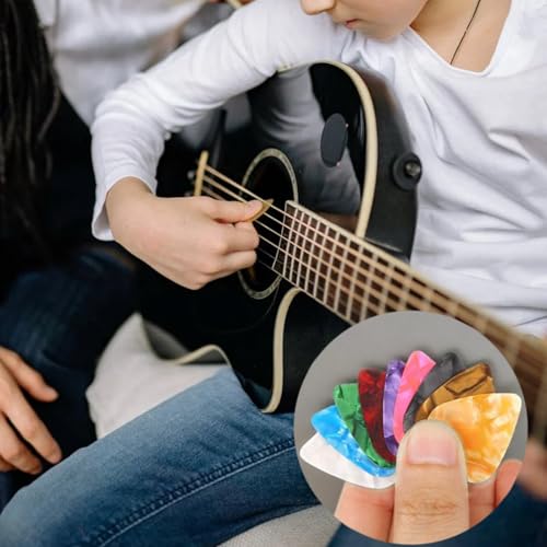 forebile 21 Packs Guitar Picks With Organizer Box Bass Picks Thin, Medium & Heavy 3 Different Thickness For Electric Acoustic Guitars Ukulele Bass, Guitar Gifts For Men Women Players - Image 3