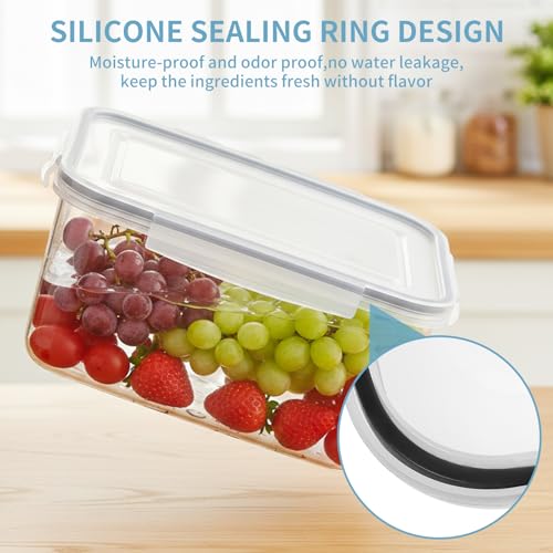Dukrouk Grape Container for Fridge,3PCS(0.9Qt - 13.5Qt),Leakproof Grape Container with Removable Colander,Dishwasher & microwave safe Produce Containers,Keep Fruits, Vegetables, Meat Fresh Longer - Image 4