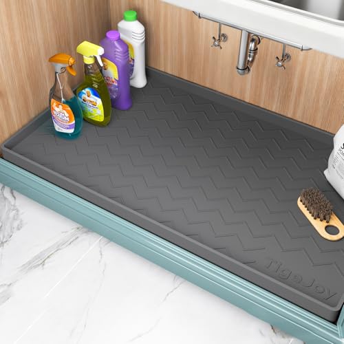 TigeJoy 19" x 19" Under Sink Mats for Kitchen Waterproof, Leak-Proof Silicone Mat Sink Protector and Cabinet Liner, Kitchen Essentials Organizer and Storage, Boot or Shoe Tray, Pet Feeding Mat - Image 4