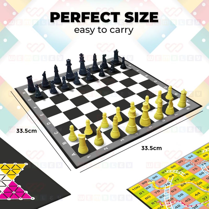 Wembley 6 in 1 Classic Board Game for Kids & Adults | Ludo, Snake & Ladder, Chess, Checkers, Housie, Tic Tac Toe | Family Fun Travel Indoor Board Games Boost Decision Making Strategic Thinking - Image 4