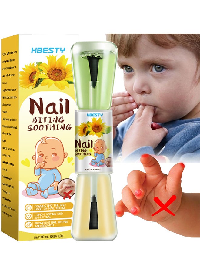 HBESTY Nail Bitter Water, Nail Biting Treatment For Kids, 100% Natural And Kids Safe Bitter Taste, Nail Biting Prevention, No Bite Nail Polish For Stop Thumb Sucking, ​Day Night Care 10ml - Image 1
