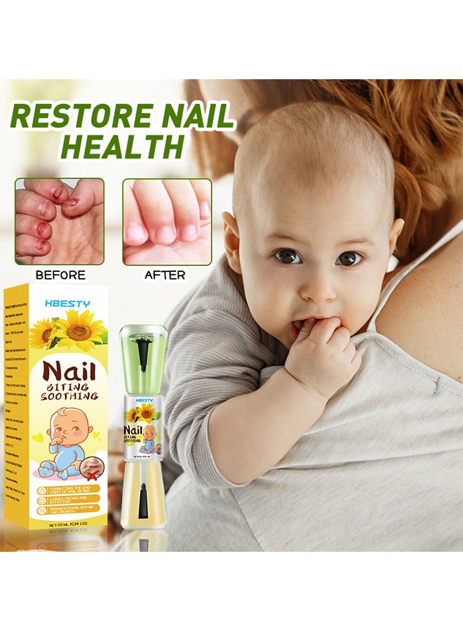 HBESTY Nail Bitter Water, Nail Biting Treatment For Kids, 100% Natural And Kids Safe Bitter Taste, Nail Biting Prevention, No Bite Nail Polish For Stop Thumb Sucking, ​Day Night Care 10ml - Image 2