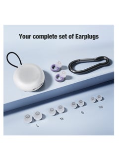 T NEWFUN High-Fidelity Reusable Earplugs | for Concerts Musicians Motorcycles Noise Sensitivity Conditions and More – 8 Ear Tips in XS, S, M, L – 26dB Noise Cancelling - Purple  - Image 4