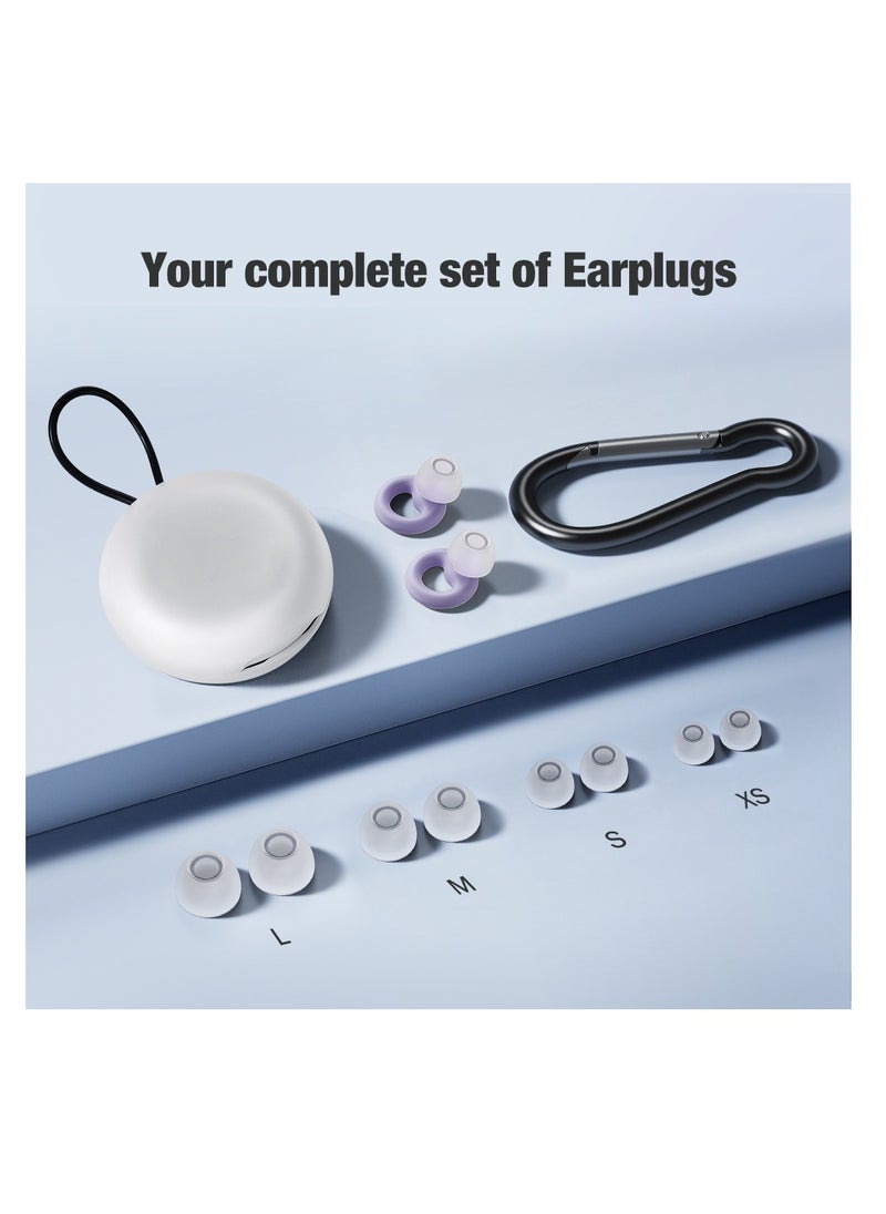 T NEWFUN - High-Fidelity Reusable Earplugs | for Concerts Musicians Motorcycles Noise Sensitivity Conditions and More – 8 Ear Tips in XS, S, M, L – 26dB Noise Cancelling - Purple - Image 1