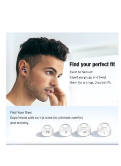 T NEWFUN High-Fidelity Reusable Earplugs | for Concerts Musicians Motorcycles Noise Sensitivity Conditions and More – 8 Ear Tips in XS, S, M, L – 26dB Noise Cancelling - Purple  - Image 3