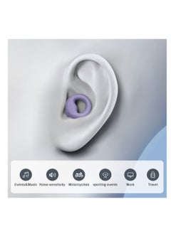T NEWFUN High-Fidelity Reusable Earplugs | for Concerts Musicians Motorcycles Noise Sensitivity Conditions and More – 8 Ear Tips in XS, S, M, L – 26dB Noise Cancelling - Purple  - Image 2