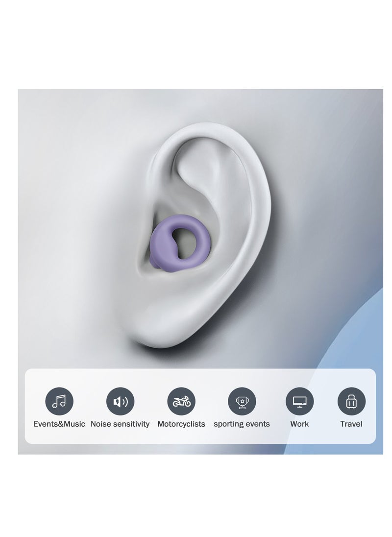 T NEWFUN - High-Fidelity Reusable Earplugs | for Concerts Musicians Motorcycles Noise Sensitivity Conditions and More – 8 Ear Tips in XS, S, M, L – 26dB Noise Cancelling - Purple - Image 1