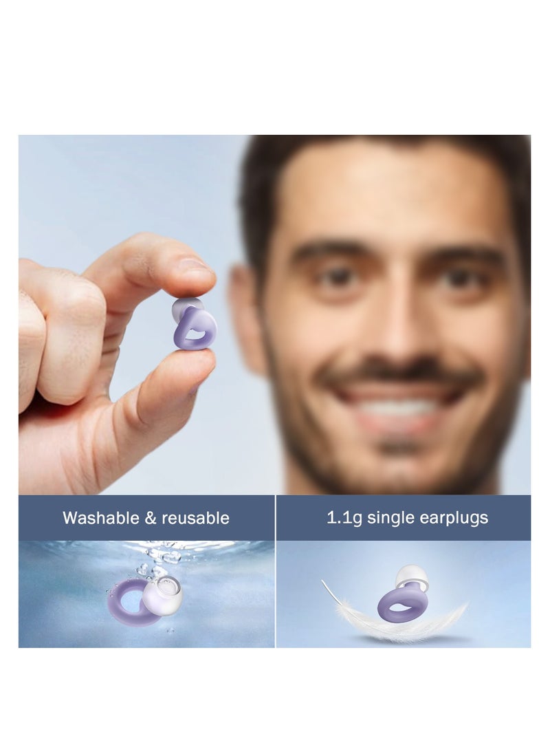 T NEWFUN - High-Fidelity Reusable Earplugs | for Concerts Musicians Motorcycles Noise Sensitivity Conditions and More – 8 Ear Tips in XS, S, M, L – 26dB Noise Cancelling - Purple - Image 1