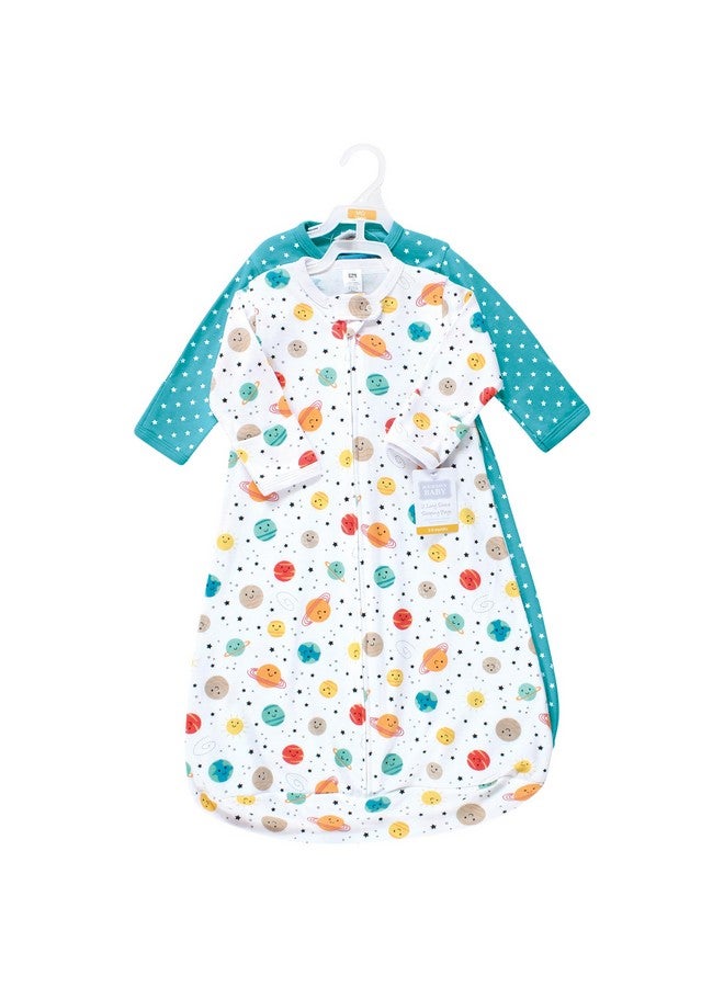 Hudson Baby Unisex Baby Cotton Long-Sleeve Wearable Sleeping Bag, Sack, Blanket, Happy Planets, 0-3 Months - Image 2