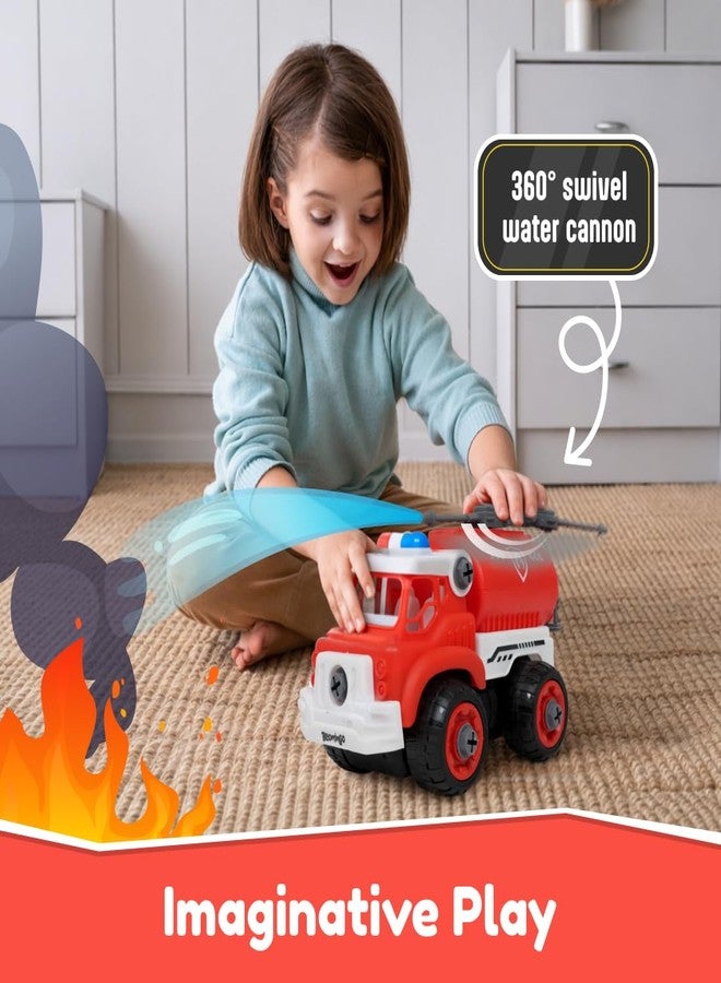 Bloomingo Trucksterz Fireflash Take Apart Fire Truck Toy | Swiveling Water Cannon | STEM Construction Building Set | Builds Fine Motor Skills | Toy Screwdriver Included | for Boys Ages 3+ - Image 2