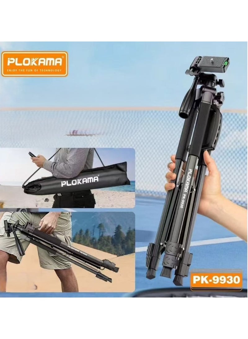 التخطيط حامل ثلاثي القوائم PLOKAMA PK 9930 بطول 150 سم: حامل كاميرا فيديو للتصوير الفوتوغرافي، متوافق مع الهواتف المحمولة والكاميرات - Image 2
