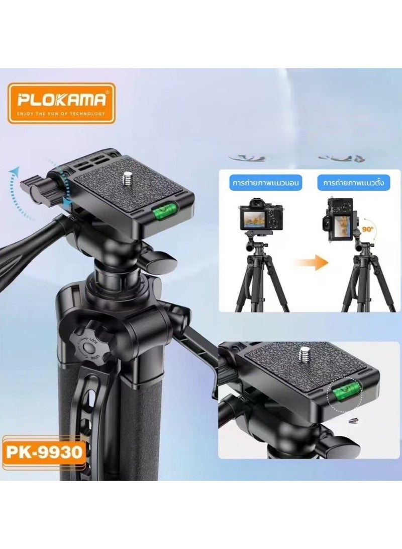 التخطيط حامل ثلاثي القوائم PLOKAMA PK 9930 بطول 150 سم: حامل كاميرا فيديو للتصوير الفوتوغرافي، متوافق مع الهواتف المحمولة والكاميرات - Image 3