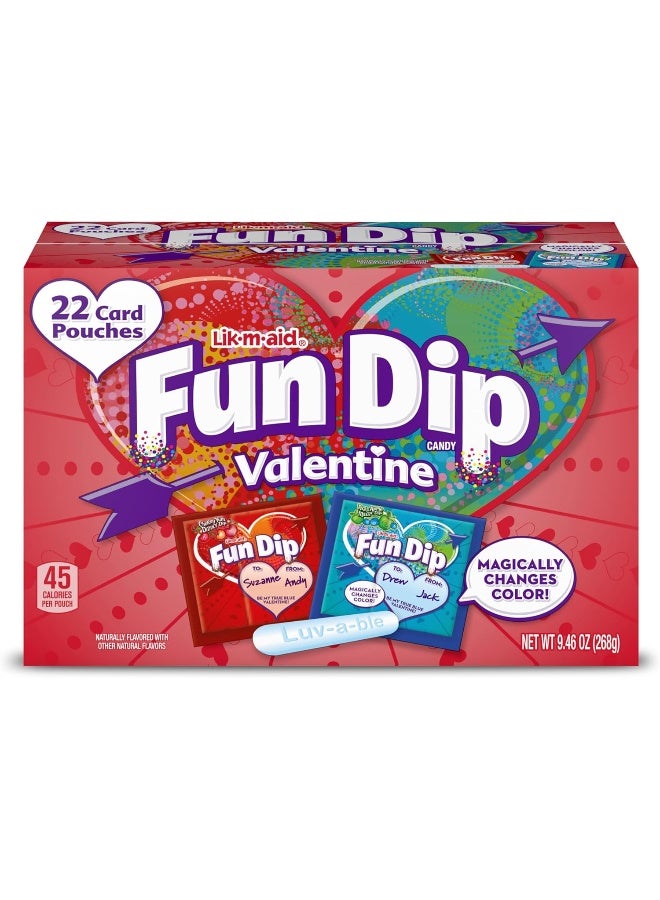 Wonka Fun Dip Valentine's Day Candy, Friendship Exchange, 22 Count Box - Image 1