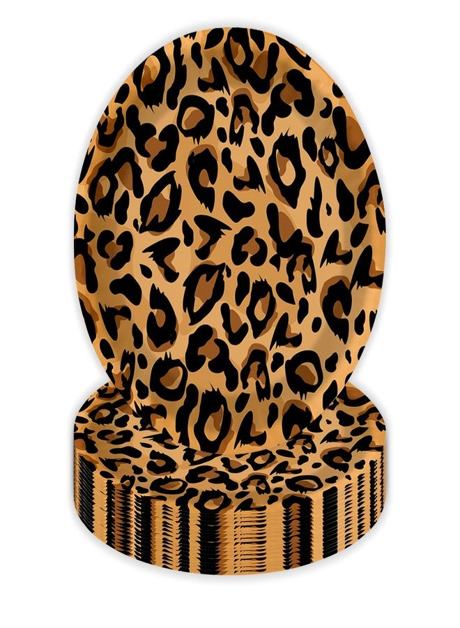 HiEnjoin 50PCS Leopard Paper Plates, Disposable Jungle Cheetah Print Dessert Plates Leopard Print Lunch Tableware Party Supplies for Birthday, Baby Shower and Jungle Themed Party - Image 1