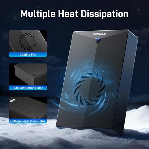 FIDECO Hard Drive Enclosure, USB 3.0 to SATA Hard Drive Docking Station for 3.5 or 2.5 inch SATA HDD SSD with Cooling Fan, 12V Power Adapter Included, Support UASP - Image 2