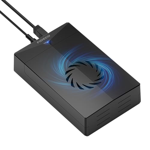 FIDECO Hard Drive Enclosure, USB 3.0 to SATA Hard Drive Docking Station for 3.5 or 2.5 inch SATA HDD SSD with Cooling Fan, 12V Power Adapter Included, Support UASP - Image 1