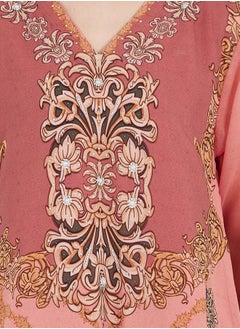 Maxim Creation Damask Print Studded Georgette Kaftan by Styli  - Image 4