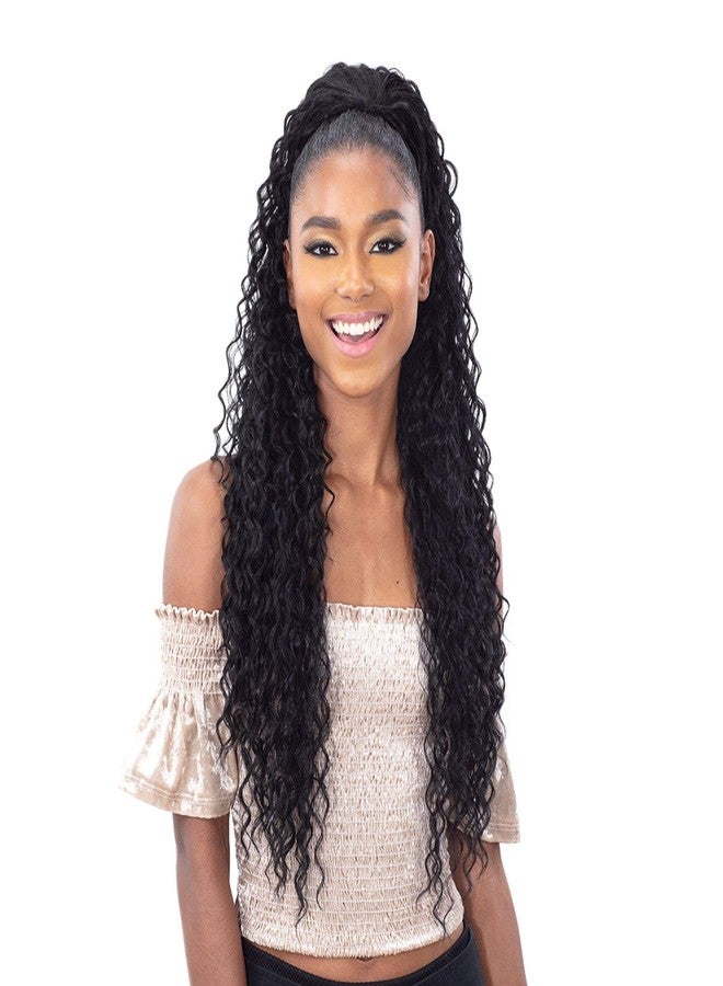 أورجانيك شعر ذيل حصان Shake N Go Organique Pony Pro Mastermix - Beach Curl 28 (1 أسود فاحم) - Image 1