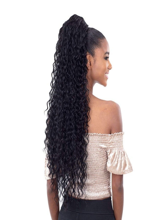أورجانيك شعر ذيل حصان Shake N Go Organique Pony Pro Mastermix - Beach Curl 28 (1 أسود فاحم) - Image 2