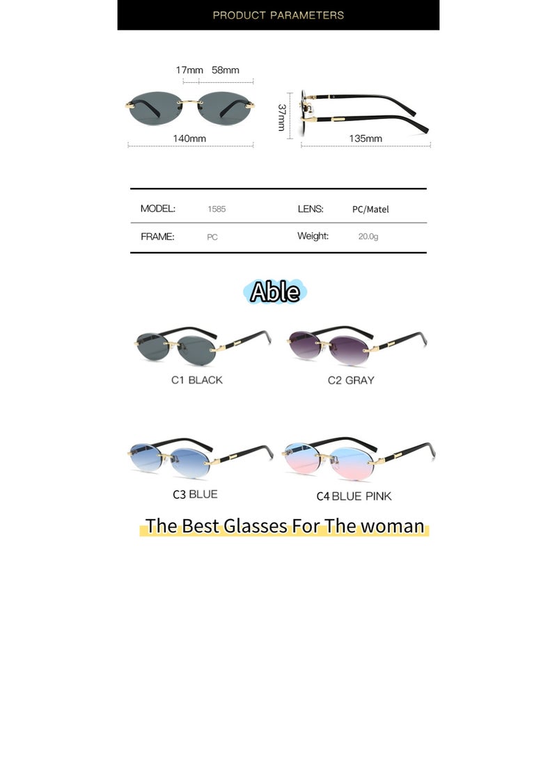 ABLE 【2025New Glasses】Women's polarized oval fashion sunglasses - UV400 UV protection, high-definition anti-glare, black gold frame - suitable for fishing/shopping/driving/traveling/parties, fashionable facial accessories, popular online item - Image 4
