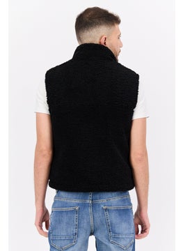 Men Embroidered Logo Faux Fur Vest Jackets, Black - pzsku/ZFD4F529292F8937E9C78Z/45/_/1737643060/12bbb367-c63f-4035-bfc4-2fe03804c9e2