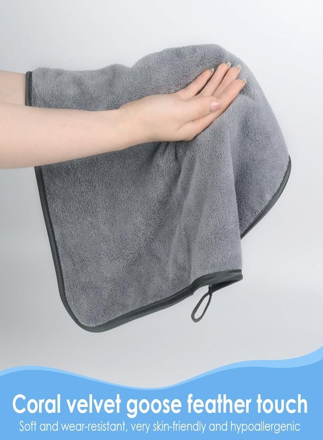 VIVOTE Microfiber Hand Towel, Super Soft & Absorbent Hand Towels with Hanging Loop, Quick Dry Kitchen Hand Towels,Durable Drying Hand Towel for Bathroom, 2 Pieces Grey, 40 x 40 cm - Image 4