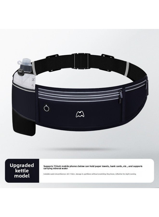 Generic Running Waist Bag Multifunctional Sports Mobile Phone Bag Marathon Hydrating Equipment Waterproof Bottle Bag For Men And Women-Color:Pure Black  - Image 1