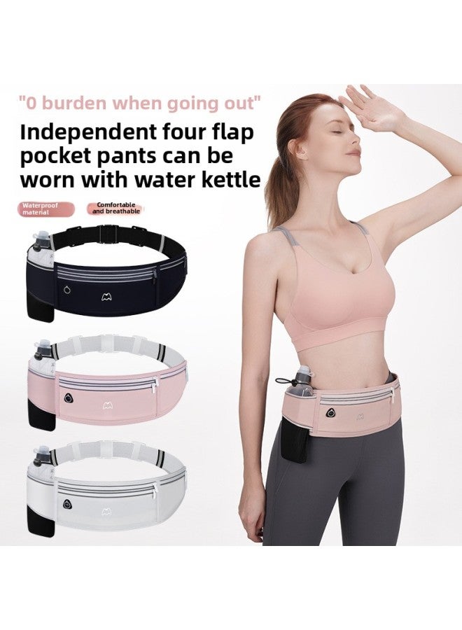 Generic Running Waist Bag Multifunctional Sports Mobile Phone Bag Marathon Hydrating Equipment Waterproof Bottle Bag For Men And Women-Color:Pure Black  - Image 3