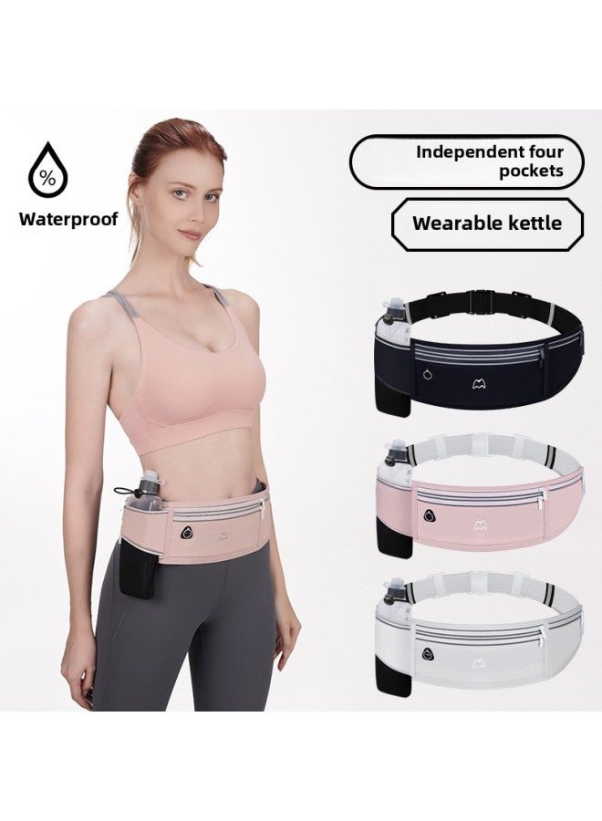 Generic Running Waist Bag Multifunctional Sports Mobile Phone Bag Marathon Hydrating Equipment Waterproof Bottle Bag For Men And Women-Color:Pure Black  - Image 2