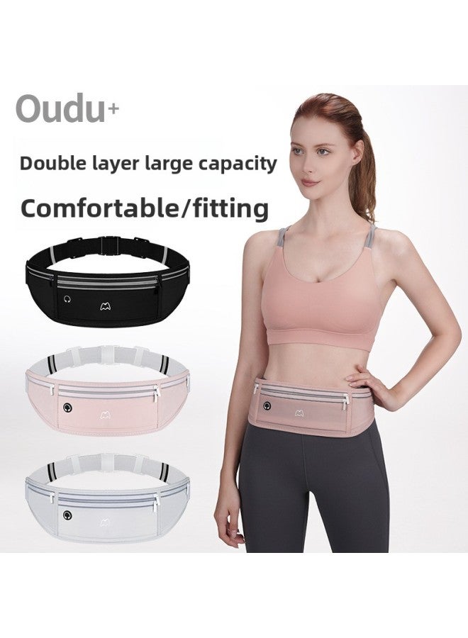 Generic Running Waist Bag Multifunctional Sports Mobile Phone Bag Marathon Hydrating Equipment Waterproof Bottle Bag For Men And Women-Color:Pure Black  - Image 4
