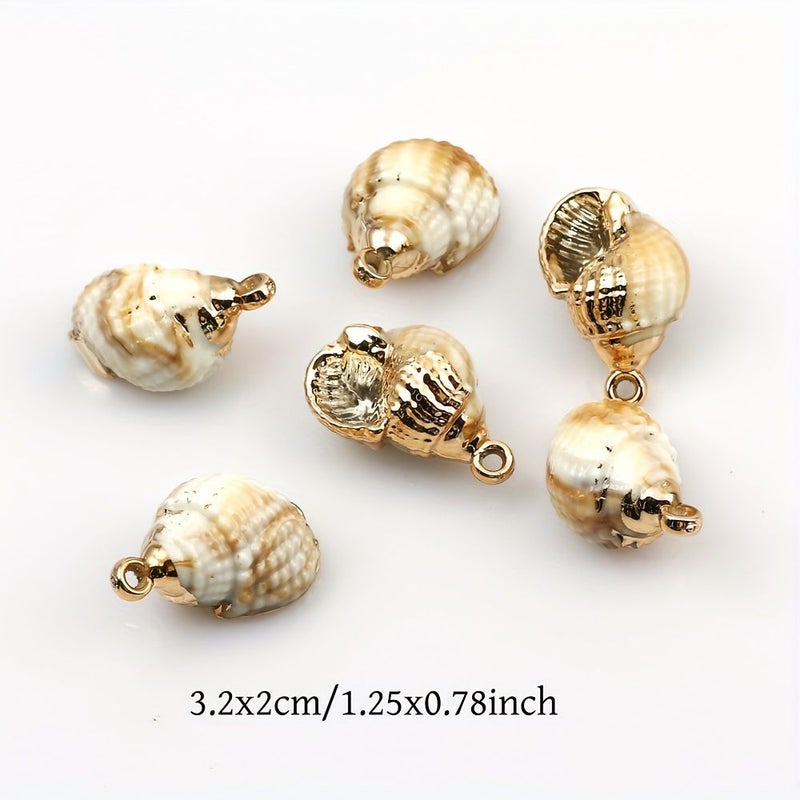 10pcs Acrylic Seashell Pendant Beads With Textured Surface for Jewelry Making - Image 4