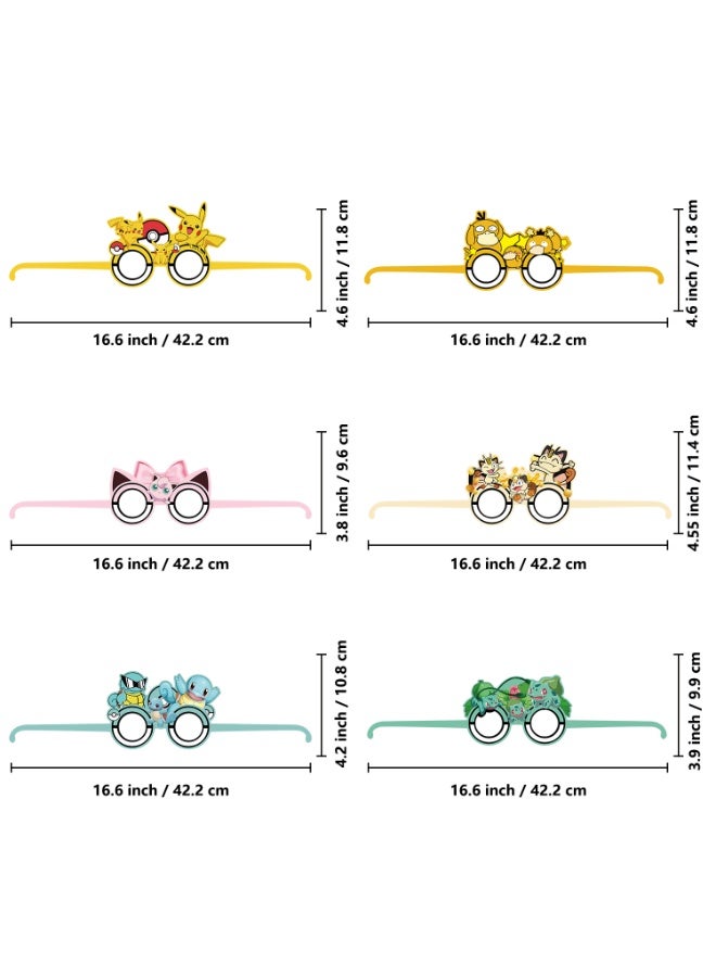 ILovhaprty Pikachu Paper Glasses - 24pcs Pikachu Party Favors Paper Eyeglasses, Electric Theme Paper Party Glasses for Pokémon Photo Booth Props or Pikachu Birthday Decoration Supplies - Image 3