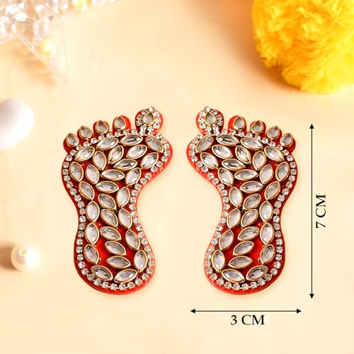ascension Set of 1 Laxmi ji Charan Paduka Maa Laxmi ji Charan for Diwali Decoration Laxmi ji Charan for Prosperity and Wealth Devi Charan for Home & Office - Image 4