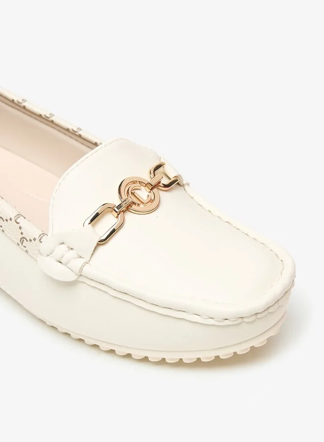 Le Confort Women's Metal Accent Slip-On Loafers with Wedge Heels