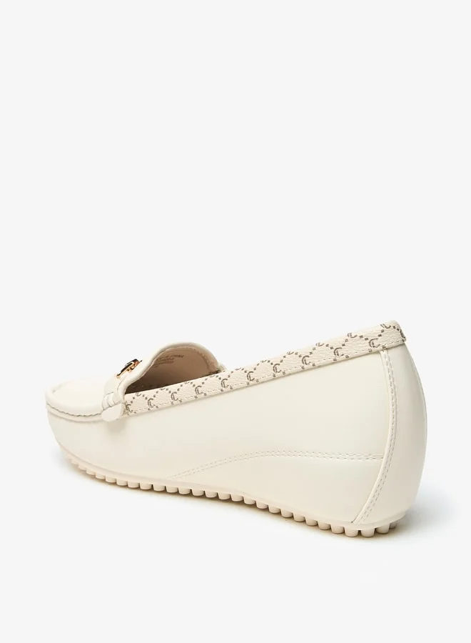 Le Confort Women's Metal Accent Slip-On Loafers with Wedge Heels
