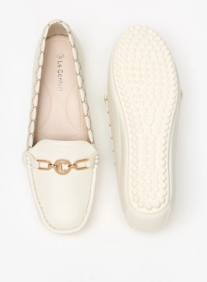 Le Confort Women's Metal Accent Slip-On Loafers with Wedge Heels