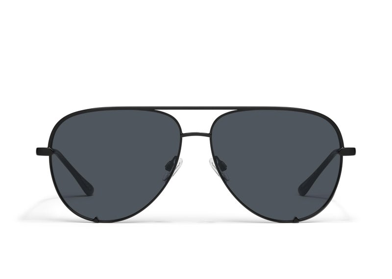 Quay - Sunglasses for Men & Women, Polarized Aviator Lenses with UV Protection, Oversized Sunglasses (High Key Large, Black) - Image 1