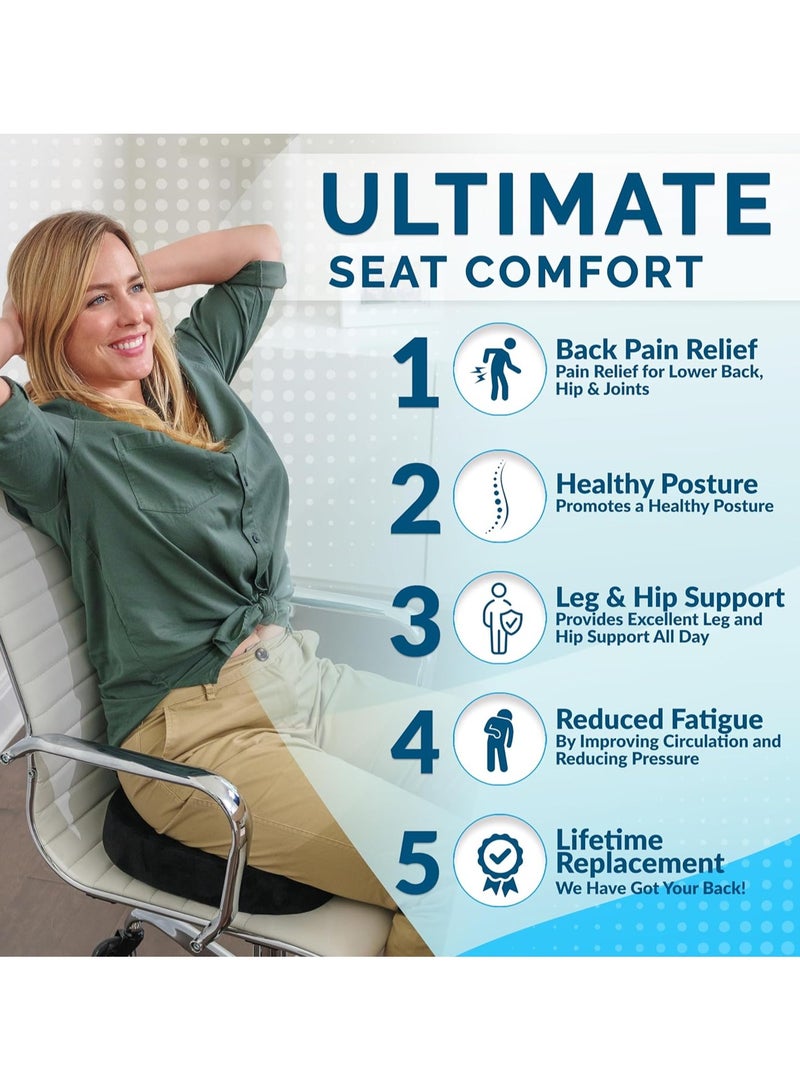 Eworld Gel Enhanced Seat Cushion with Non-Slip Bottom, Built-in Handle and Machine-Washable Cover, Orthopedic Cushion for Tailbone Pain Relief, Ideal for Office Chair, Car Seat, Home and Traveling - Image 3