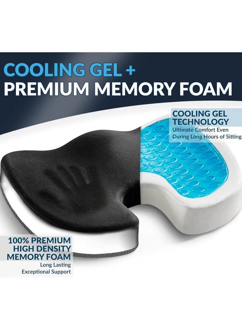 Eworld Gel Enhanced Seat Cushion with Non-Slip Bottom, Built-in Handle and Machine-Washable Cover, Orthopedic Cushion for Tailbone Pain Relief, Ideal for Office Chair, Car Seat, Home and Traveling - Image 4