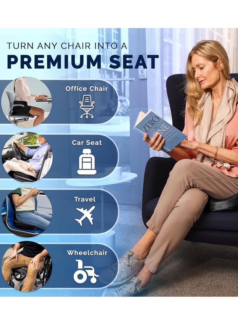 Eworld Gel Enhanced Seat Cushion with Non-Slip Bottom, Built-in Handle and Machine-Washable Cover, Orthopedic Cushion for Tailbone Pain Relief, Ideal for Office Chair, Car Seat, Home and Traveling - Image 5