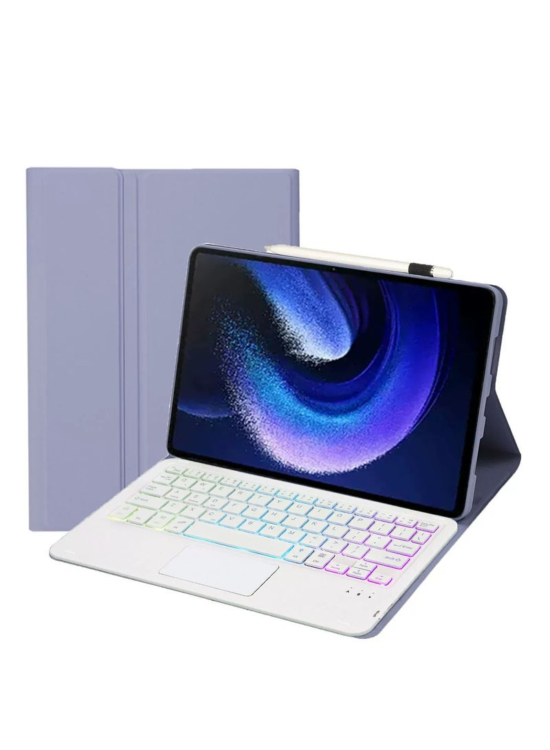 Touchpad Keyboard Case Compatible with Huawei Matepad 11.5 inch/Air 11.5 inch 2023/ Matepad 11.5S 2024, Magnetic Removable Wireless Colorful Backlit Keyboard Cover 