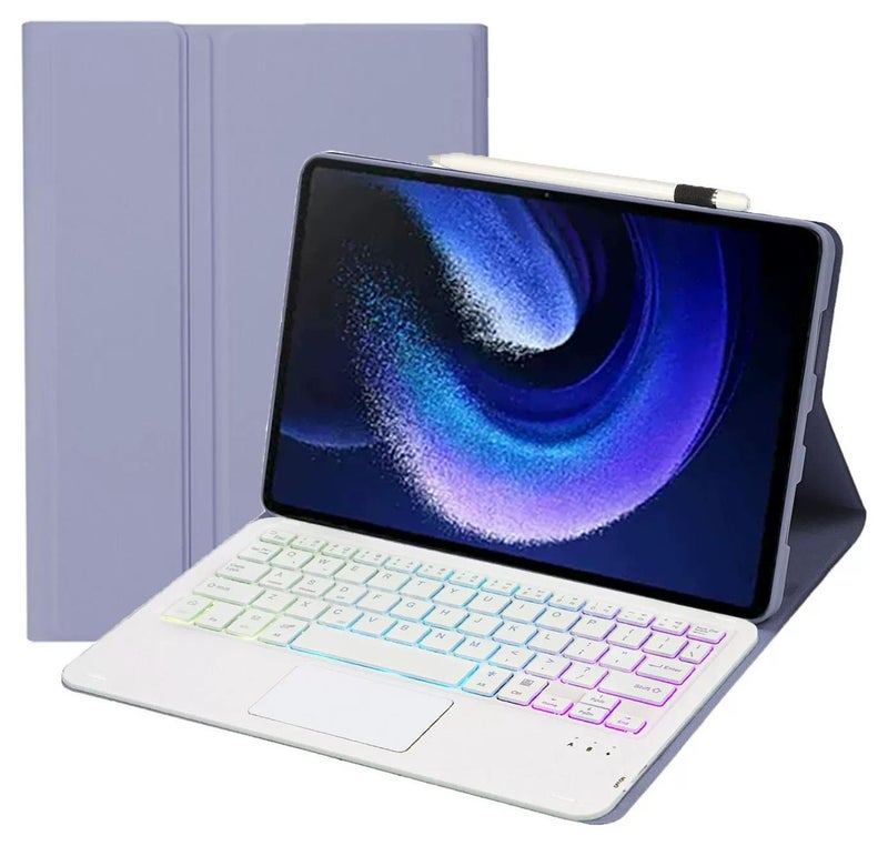 Touchpad Keyboard Case Compatible with Huawei Matepad 11.5 inch/Air 11.5 inch 2023/ Matepad 11.5S 2024, Magnetic Removable Wireless Colorful Backlit Keyboard Cover