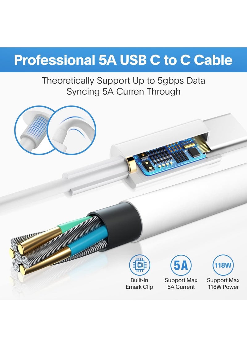 جنرال - شاحن ماك بوك برو، شاحن USB C بقوة 118 واط، شاحن سريع لمنفذ USB C، ماك بوك برو وماك بوك إير، آيباد برو، سامسونج جالاكسي وجميع أجهزة USB C، يتضمن كابل شحن - Image 1
