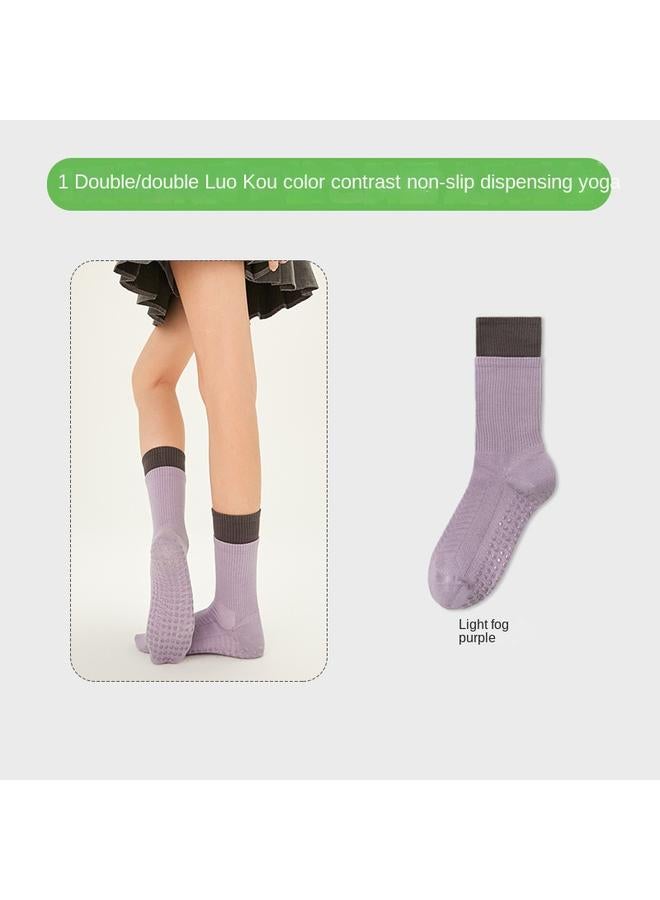 Bluejw Contrast Color Yoga Socks Children Non-slip Pressure Over-the-knee Stockings Pilates Sports Fitness Running Rope Skipping Calf Socks - Image 1
