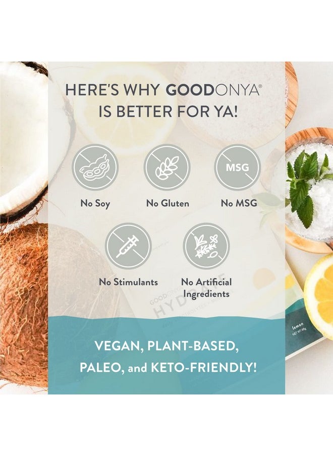 GoodOnYa - Hydrate Electrolyte & Mineral Powder 11.9Oz 42 Servings Certified Organic Real Lemon Juice Himalayan Pink Salt Stevia Coconut Water Paleo Plant Based No Sugar Added - Image 1