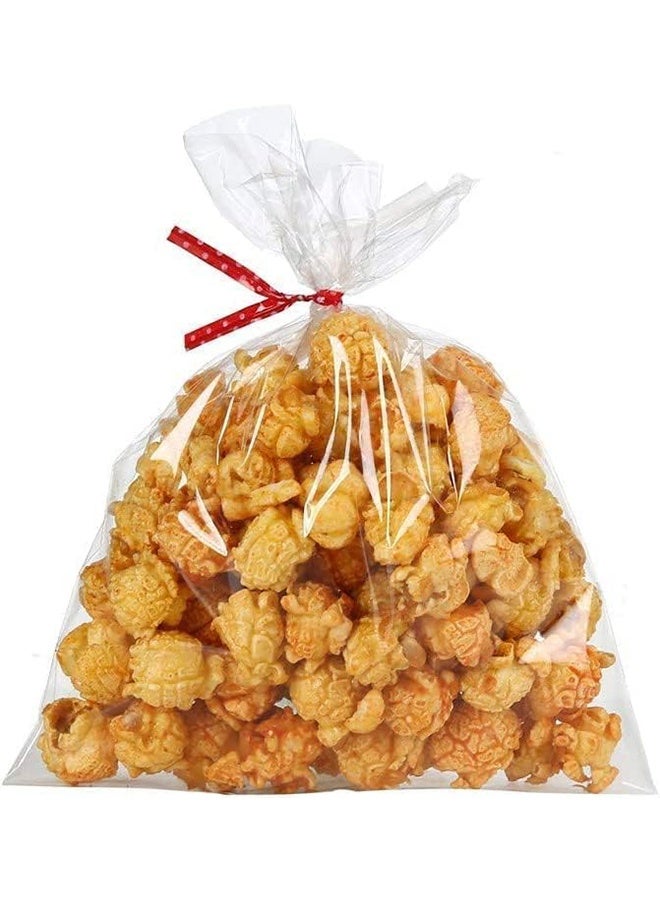 أوشن 100 قطعة أكياس بلاستيكية واضحة مع 5 ربطات ملونة ، كيس ملفات تعريف الارتباط 15 × 20 سم ، كيس الحلوى للهدايا الحفلية - Image 4